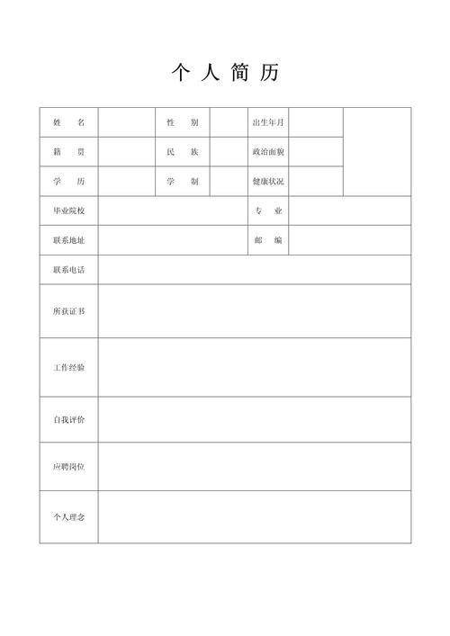 工厂应聘个人简历模板