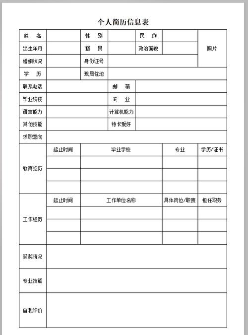 登记表个人简历怎么填