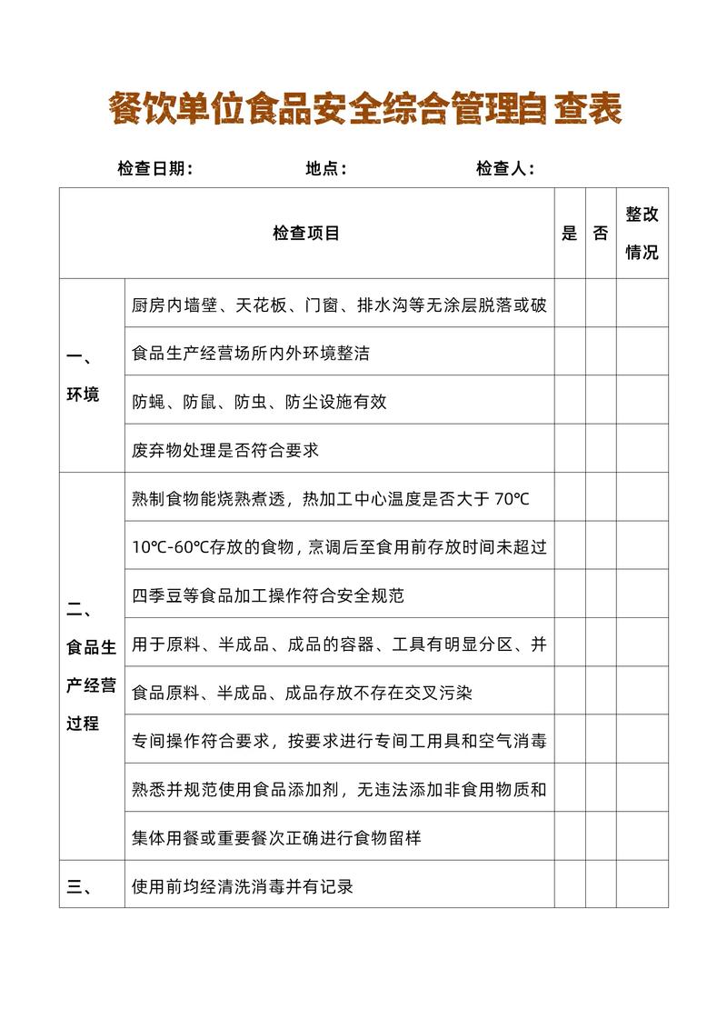 食品安全卫生检查记录