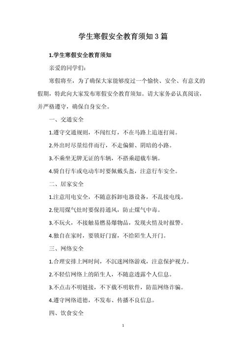 寒假放假安全注意事项