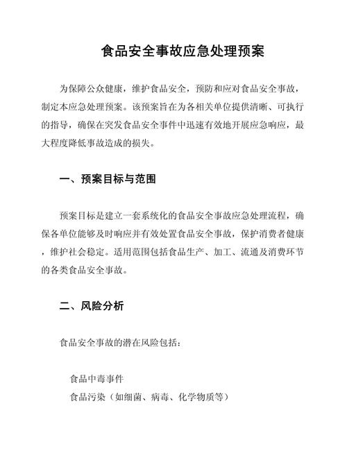 酒店食品安全应急预案