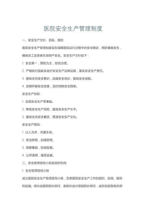 医院安全生产工作要点