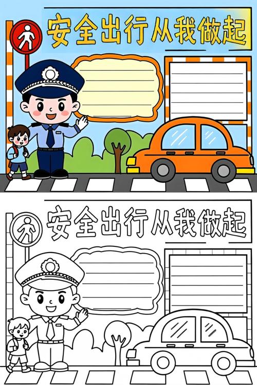 二年级安全出行手抄报