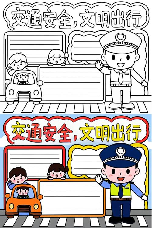 二年级安全出行手抄报