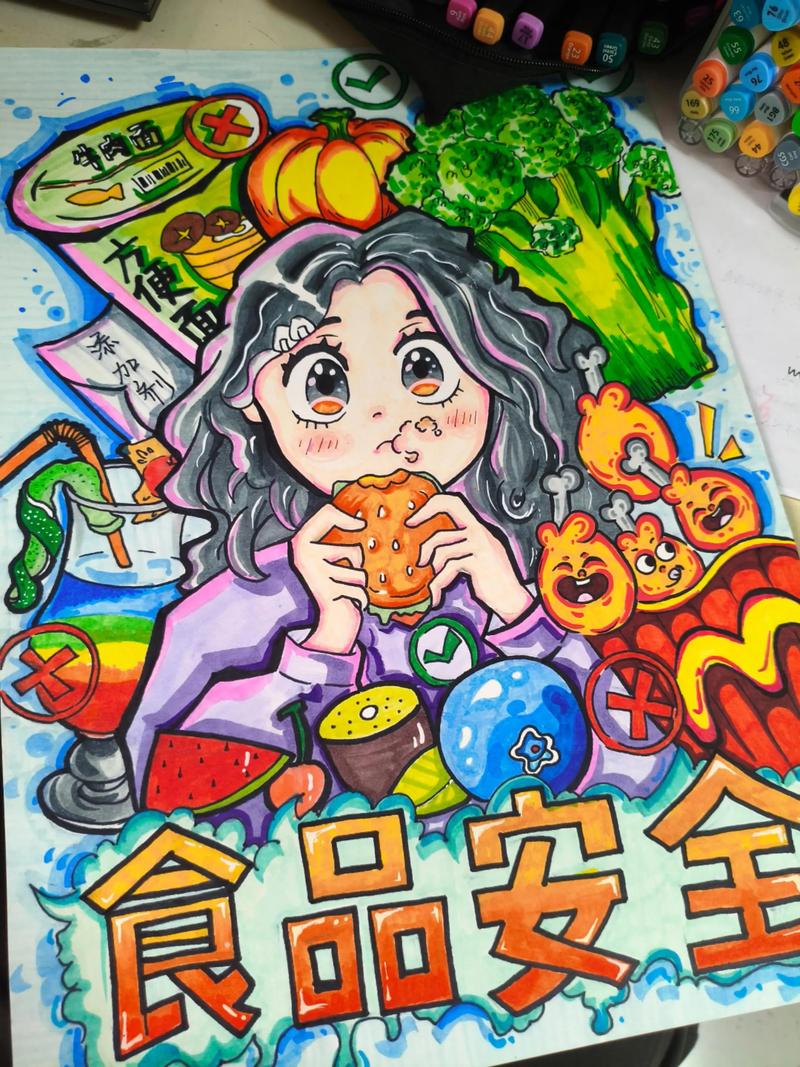 食品安全宣传画儿童画