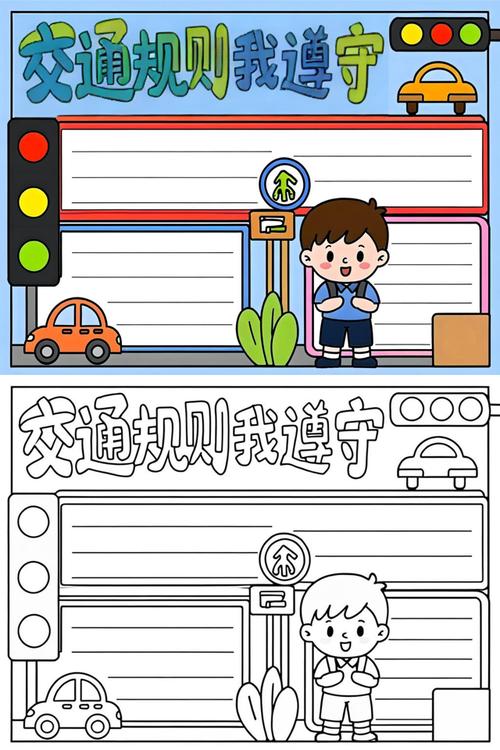 最简单交通安全手抄报