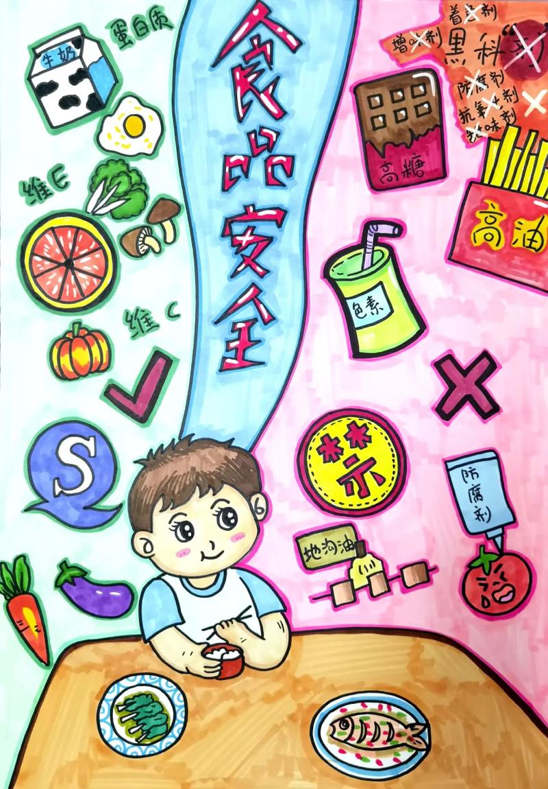 食品安全简易四格漫画
