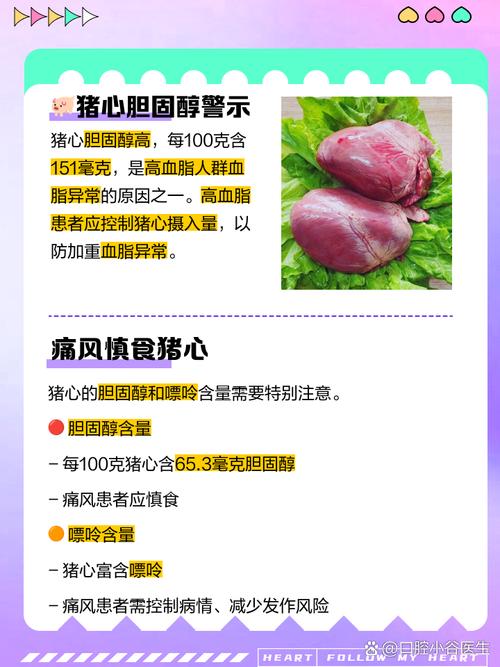 痛风的人可以吃猪心吗